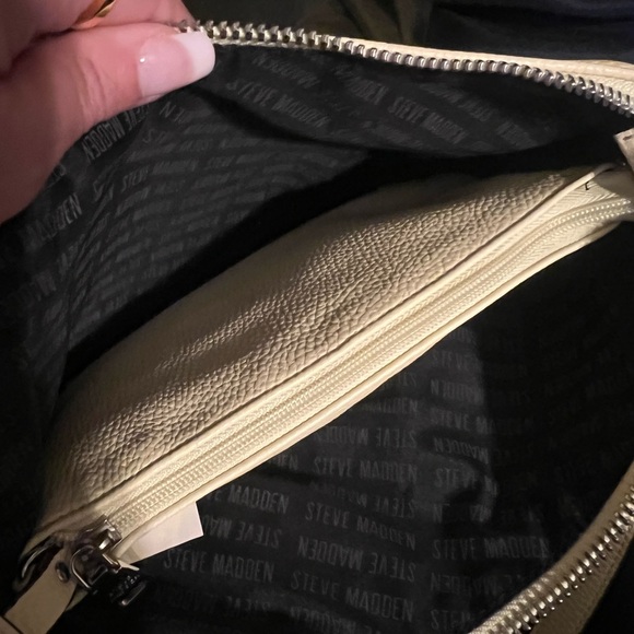 Steve Madden Beige Crossbody in Pastel Yellow with Silver Accents - Picture 6 of 15